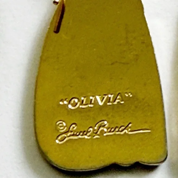 Laurel Burch Vintage 1986 Olivia Cat Red Gold Tone Hoop Dangle Earrings - Picture 4 of 5